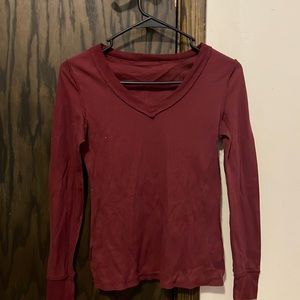 Red skin tight shirt